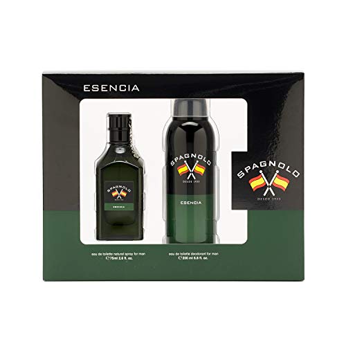 SPAGNOLO - Esencia, Estuche Regalo de Hombre, Pack de 2 Piezas (Perfume 75 ml + Desodorante Antitranspirante en Spray 200 ml)