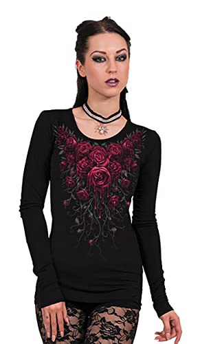 Spiral - Blood Rose - Top de Corte Holgado - Negro - L