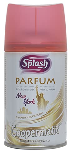 SPLASH| Aerosol Ambientador Coopermatic | Recambio Automático | Alta Perfumería para su Hogar | Fragancia New York | Contenido: 250 ml