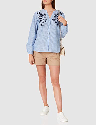 Springfield Camisa Estampado Flor Relieve, Azul Claro, 36 para Mujer