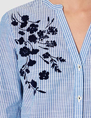 Springfield Camisa Estampado Flor Relieve, Azul Claro, 36 para Mujer