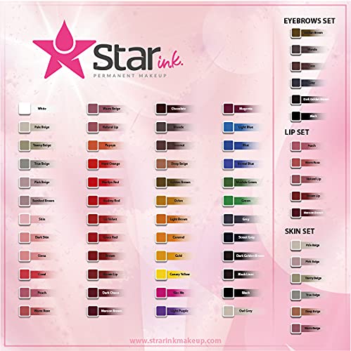 STARINKMAKEUP - Tinta maquillaje permanente - KIT BASIC 15ml - 6ud - Micropigmentación - Microblading - Tattoo