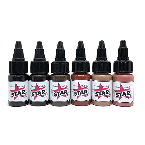 STARINKMAKEUP - Tinta maquillaje permanente - KIT BASIC 15ml - 6ud - Micropigmentación - Microblading - Tattoo