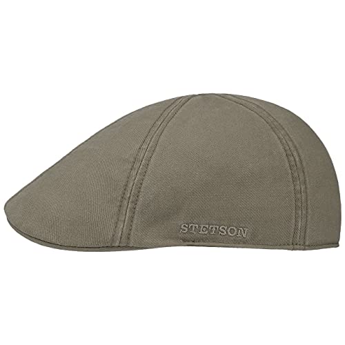 Stetson Gorra Texas Cotton con protección UV 40+ - Gorra Plana de algodón - Gorra Unicolor Primavera/Verano Verde Oliva L (58-59 cm)