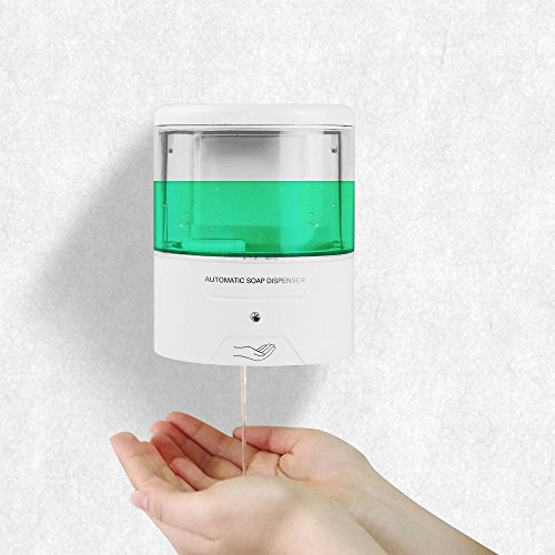 Sunsbell Montaje en Pared Automático del Sensor IR dispensador de jabón Touch-Libero Cocina jabón loción Bomba batería ML. Alimentado para Cocina, baño O