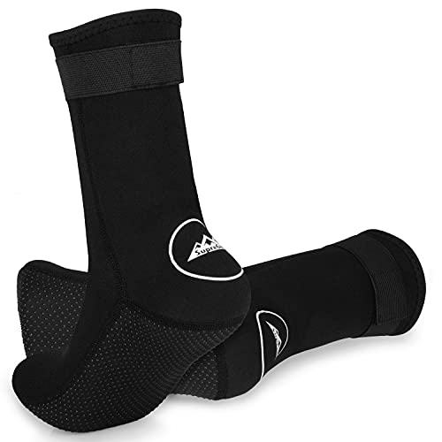 supregear Calcetines de buceo de neopreno de 3 mm, sin deslizamiento, ajustables, para playa, para playa, buceo, buceo, natación, deportes acuáticos, hombres y mujeres