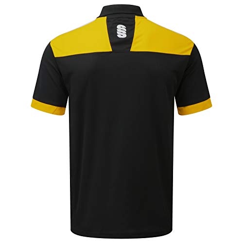 Surridge Sports Blade Camisa de Polo, Hombre, Negro/ámbar/Blanco, L