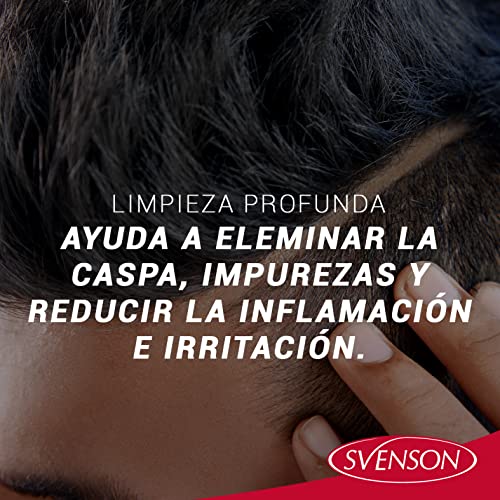 Svenson | Champú Anticaspa Profesional y Natural Para Cabello Sano y Libre De Caspa | Doble Fórmula Con Extracto de Sauce Blanco y Manteca de Karité | Efecto Antiséptico y Alivia el Picor | 200 ml