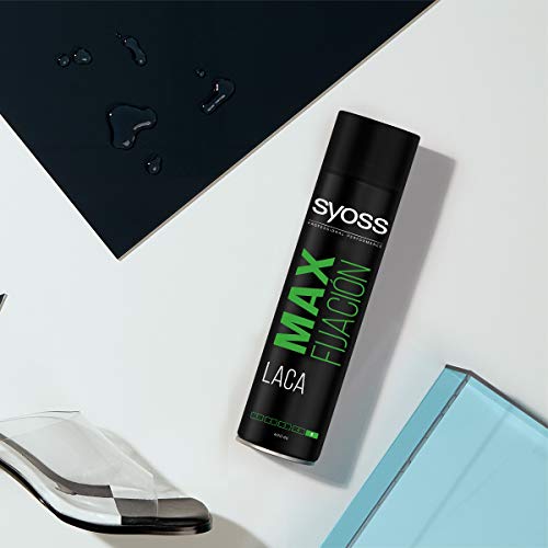 Syoss - Laca Max Fijación, 2 uds de 400ml (800ml), 48h de fijación Mega Fuerte, Ayuda a proteger el pelo de la humedad y de los rayos solares, Cabello como recién salido de la peluquería