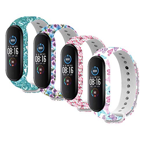 T-BLUER Correa Compatible con Xiaomi Mi Band 5/Mi Band 6 Pulsera,Silicona Reloj de Recambio Brazalete Coloridos Correas para Xiaomi Miband 5/Miband 6,No Incluye el rastreador.