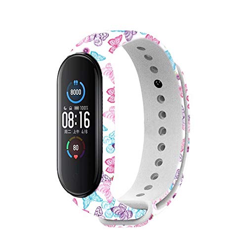 T-BLUER Correa Compatible con Xiaomi Mi Band 5/Mi Band 6 Pulsera,Silicona Reloj de Recambio Brazalete Coloridos Correas para Xiaomi Miband 5/Miband 6,No Incluye el rastreador.