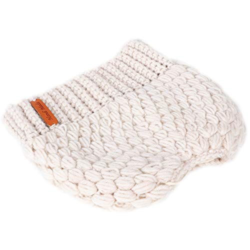 Tacobear Mujer Gorros de Punto con Coleta Beanie Sombrero Invierno Suave Cálido Elástico Ponytail Beanie Hat para Mujer (Beige)