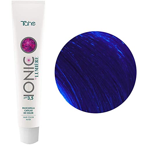 Tahe Ionic Lumière Mascarilla Capilar/Mascarilla de Color de PH de 3,5 Ácido, sin Parebenos. Altamente Nutriente e Hidratante, Azul, 100 ml