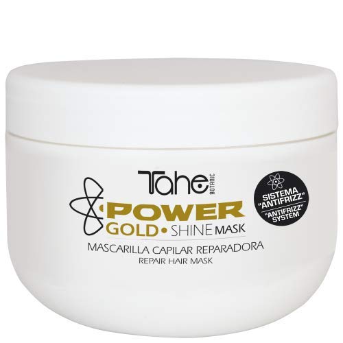 Tahe Shine Power Gold Mask Mascarilla Reparadora de Pelo Tratamiento Capilar Para Todo Tipo de Cabellos sin Parabenos ni Sulfatos ni Siliconas, 300 ml