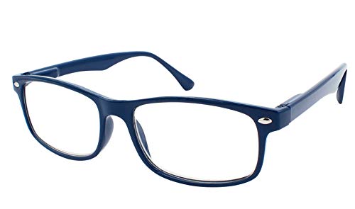 TBOC Gafas de Lectura Presbicia Vista Cansada - [Pack 2 Unidades] Graduadas +2.50 Dioptrías Montura de Pasta Azul y Negra Diseño Moda Hombre Mujer Unisex Lentes de Aumento para Leer Ver de Cerca