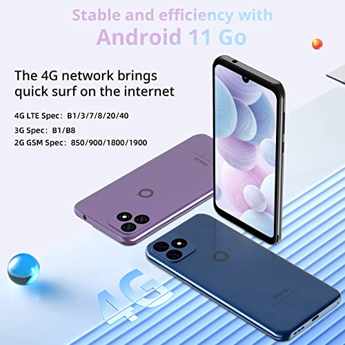 Teléfono Móvil Libres Barato, OSCAL C20 Pro Android 11 Smartphone 4g, 6,088" HD+ Procesador de Otca-Core 32GB ROM 128GB Ampliable MicroSD, Cámara 8MP, Face ID Dual SIM Oferta Moviles - Azul