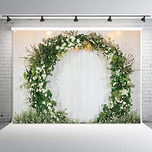 Telón de fondo de boda al aire libre flor boda arco floral decoración romántica fondo de foto para fiestas sesiones de fotos adultos amantes estudio accesorios fotografía fondos (7 x 5 pies)