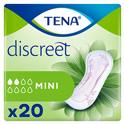 Tena Compresas Discreet Mini Para Pérdidas De Orina Para Mujer 143 G (760361), 20 Unidad