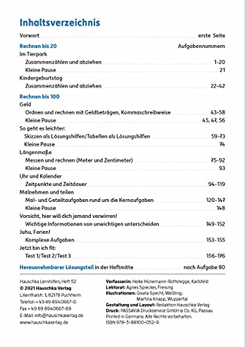 Textaufgaben 2. Klasse: Sachaufgaben - Übungsprogramm mit Lösungen für die 2. Klasse: 52