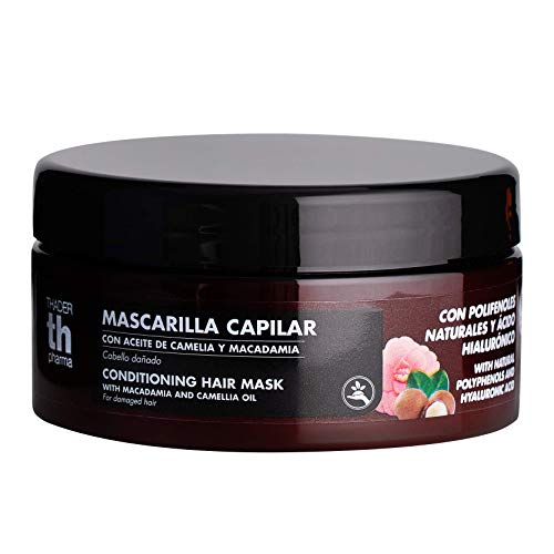 Thader Th Pharma Mascarilla capilar Aceite de Camelia y Macadamia Polifenoles para Cabello Dañado, 300 ml