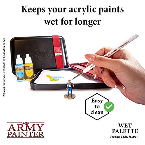 The Army Painter | Wet Palette | Paleta húmeda Estuche Premium para Pinceles con 50 Ranuras y 2 Esponjas para Pintar Figuras Miniatura de Wargaming | Juego de Guerra