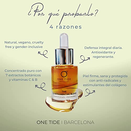 The Quintessential Blend - Cuidado facial all-in-one con Vitamina C & B y una mezcla magistral de 7 extractos botánicos. Serum natural concentrado. Vegano, bio, cruelty free y gender-inclusive