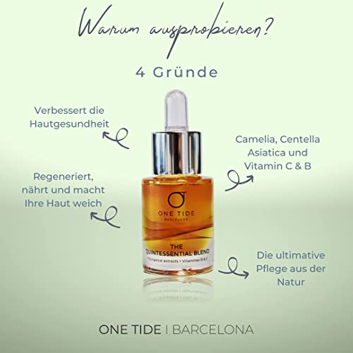 The Quintessential Blend - Cuidado facial all-in-one con Vitamina C & B y una mezcla magistral de 7 extractos botánicos. Serum natural concentrado. Vegano, bio, cruelty free y gender-inclusive