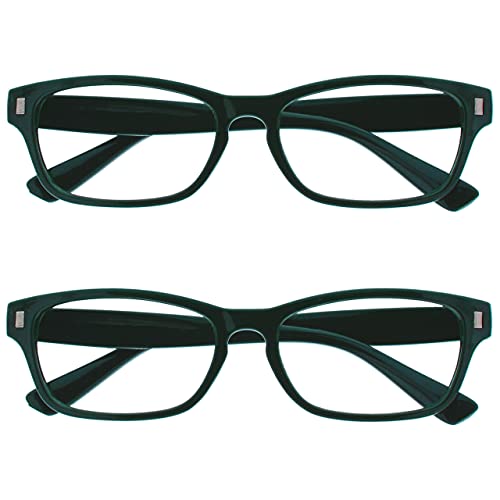 The Reading Glasses Company La Compañía Gafas De Lectura Verde Oscuro Lectores Valor Pack 2 Hombres Mujeres RR77-6 +3,50