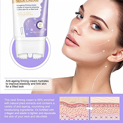 Thnkstaps Neck Firming Cream 120 ML Crema reafirmante para el cuello Ayuda contra la barbilla doble y arrugas del cuello antiarrugas para el cuello Crema Lifting para Cuello Antiedad