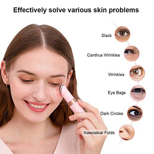 TIANG Masajeador de Ojos, Masajeador Facial de Ojos Antienvejecimiento Varita/Bolígrafo, con 38-45℃ Calefacción y Vibración, Para Ojeras, Bolsas de Ojos, Hinchazón, Eliminar Arrugas