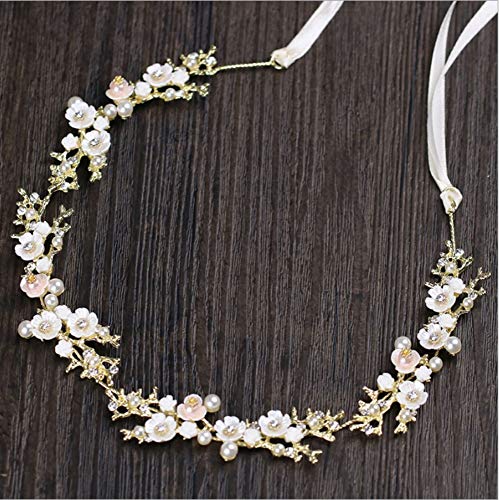 Tiara Adornos para El Cabello Sombreros Novia Cinta para El Cabello Flor De Cabeza Femenina Cabello En Espiral Estética Sencillez Flores Delicadeza Elegancia Santidad Accesorios De Vestir, Dorado