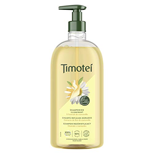 Timotei Champú para Cabello Rubio Reflejos Dorados con Extracto de Flor de Camomila 750ml - Pack de 6