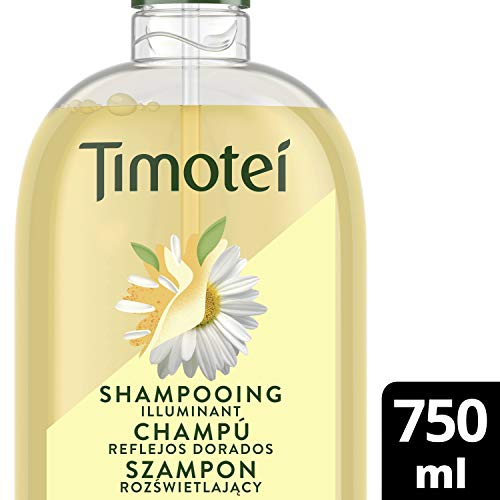 Timotei Champú para Cabello Rubio Reflejos Dorados con Extracto de Flor de Camomila 750ml - Pack de 6