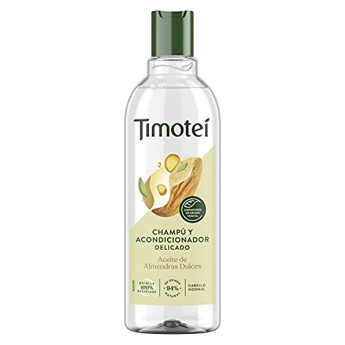 Timotei Champú Y Acondicionador Delicado Para Todo Tipo De Cabello Con Aceite De Almendras Dulces Con Limpiadores De Origen Vegetal, 94% Ingredientes De Origen Natural 400 ml - Pack de 12