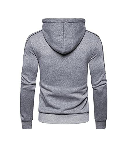 TMOYJPX Sudaderas Hombres Baratas con Cremallera y Zip Tallas Grandes Deporte, Jersey Hombre Invierno Rebajas Sudadera Capucha Otoño, Abrigo Hoodie Suéter (Gris, M)