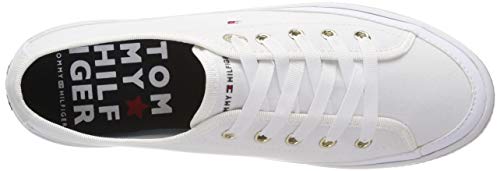 Tommy Hilfiger Corporate Flatform Sneaker, Zapatillas Mujer, Blanco (White 100), 38 EU