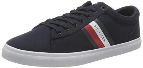 Tommy Hilfiger Essential Stripes Detail Sneaker, DETALLADOR DE Rayas Esenciales Hombre, Cielo del Desierto, 44 EU