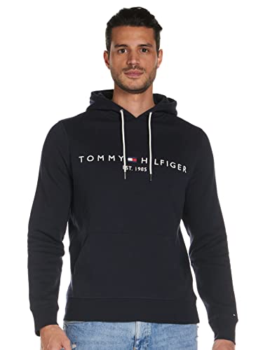 Tommy Hilfiger Tommy Logo Hoody 0752 - Sudadera con Capucha Hombre, Azul (Sky Captain 403), L