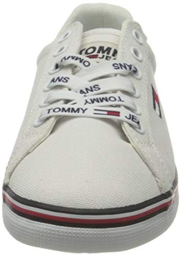 Tommy Jeans Essential Lace Up Sneaker, Zapatillas Mujer, Blanco (White Ybs), 39 EU