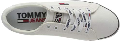 Tommy Jeans Essential Lace Up Sneaker, Zapatillas Mujer, Blanco (White Ybs), 39 EU