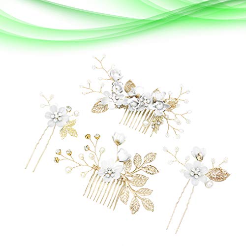 Toyvian Nupcial Peine para el Cabello - Accesorios para el Cabello de Diamantes de imitación de la Boda Peine Clip para Novia Dama de Honor (Blanco)