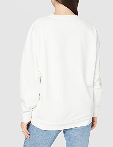 True Religion Crewneck Fleece Camiseta, Blanco, XL para Mujer