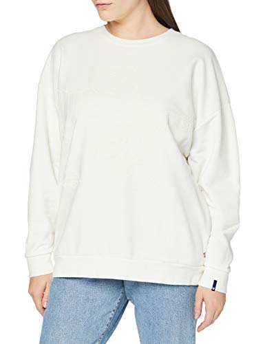 True Religion Crewneck Fleece Camiseta, Blanco, XL para Mujer