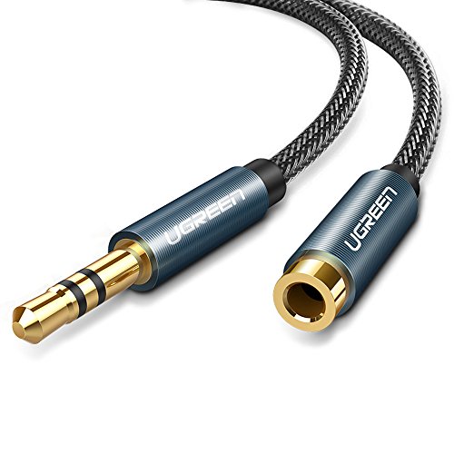 UGREEN Alargador para Auriculares, Cable de Audio Jack 3,5mm Macho a Hembra Nylon Trenzado, Cable de Extensión para Auriculares, Altavoces, Audio de Coche, Reproductor de MP3, Moviles, Tablet, 5Metros