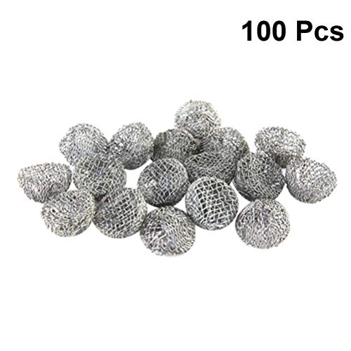 ULTNICE 100pcs pipa de tabaco filtro de bola de metal Filte filtros de tubo de fumar 20mm (plata)