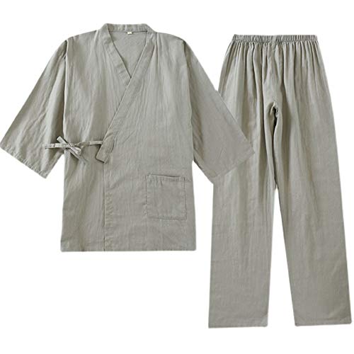 un-brand Traje de Pijama Antiguo de algodón Hanfu de Kimono japonés para Hombre, Ropa Zen de Talla Grande, Ropa taoísta (Talla L, Z)