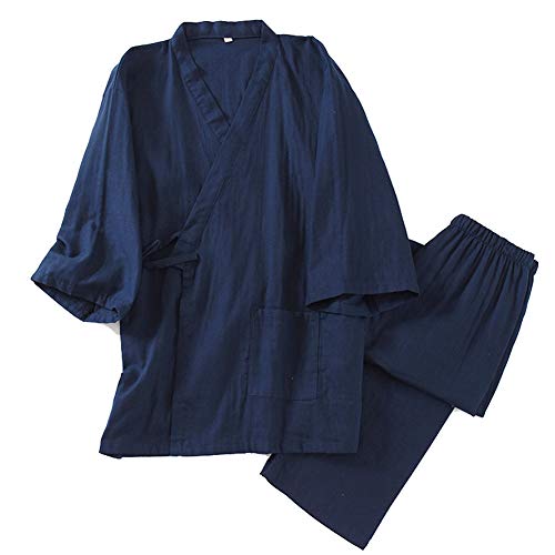 un-brand Traje de Pijama Antiguo de algodón Hanfu de Kimono japonés para Hombre, Ropa Zen de Talla Grande, Ropa taoísta (Talla XL, M)