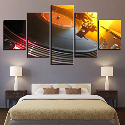 U/N Cuadros en Lienzo decoración del hogar Sala de Estar 5 Piezas Pinturas Musicales Bar Night Club Wall Art Posters-20x35_20x45_20x55