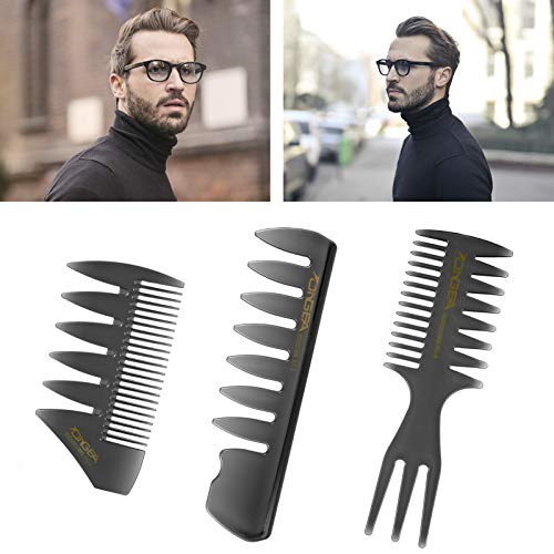 upain 3 Piezas Peines de Peluqueria Profesional Peine de Dientes Anchos Peine para Peinado con Aceite Peine Estilismo Peine Texturizante para Hombre Anti Estática para Hombres Niños Tipo de Cabello