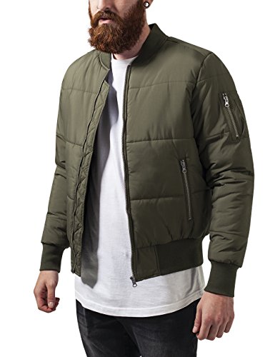 Urban Classics Basic Quilt Bomber Jacket Chaqueta, Verde (Olive 176), XL para Hombre